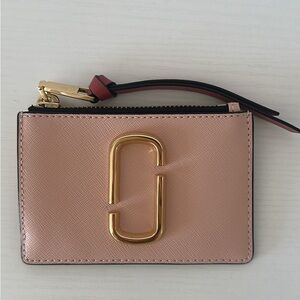 Marc Jacobs Blush Card Holder with Gold Detail